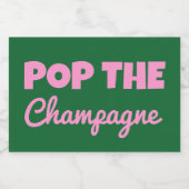 Groovy Bold grüner rosa Red Bridesmaid Vorschlag Schaumweinetikett (Einzelnes Label)