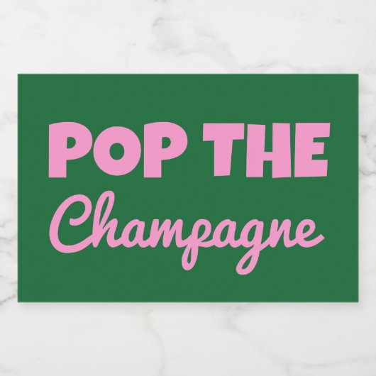 Groovy Bold grüner rosa Red Bridesmaid Vorschlag Schaumweinetikett (Einzelnes Label)