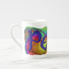 Groovy Bone China Peace Tasse