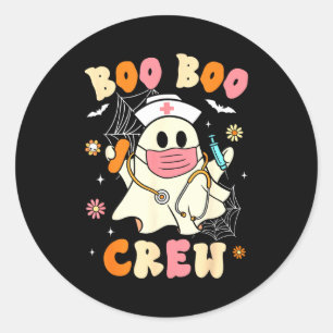 Groovy Boo Boo Crew Krankenschwester Halloween süß Runder Aufkleber