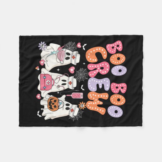 Groovy Boo Boo Crew Nurse Funny Ghost Halloween Te Fleecedecke (Vorderseite (Horizontal))