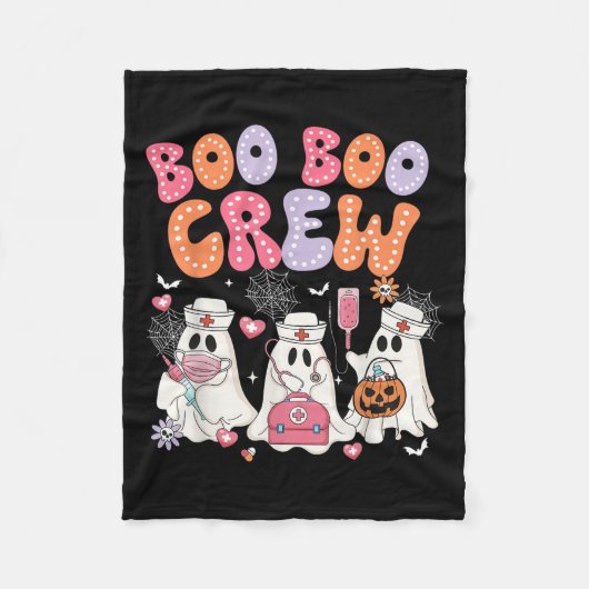 Groovy Boo Boo Crew Nurse Funny Ghost Halloween Te Fleecedecke (Vorderseite)
