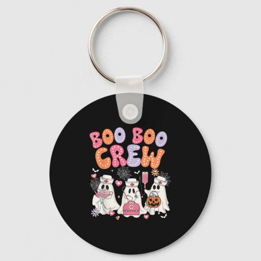 Groovy Boo Boo Crew Nurse Funny Ghost Halloween Te Schlüsselanhänger (Vorderseite)
