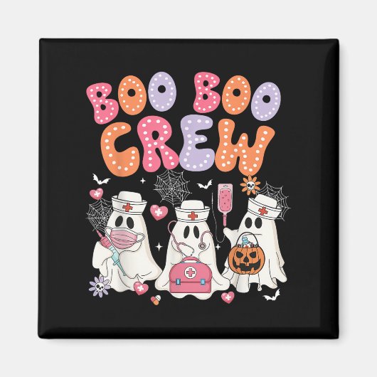 Groovy Boo Boo Crew Nurse Funny Ghost Halloween Th Magnet (Vorne)