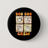 Groovy Boo Boo Crew Nurse Funny Ghost Women Hallow Button (Vorderseite)
