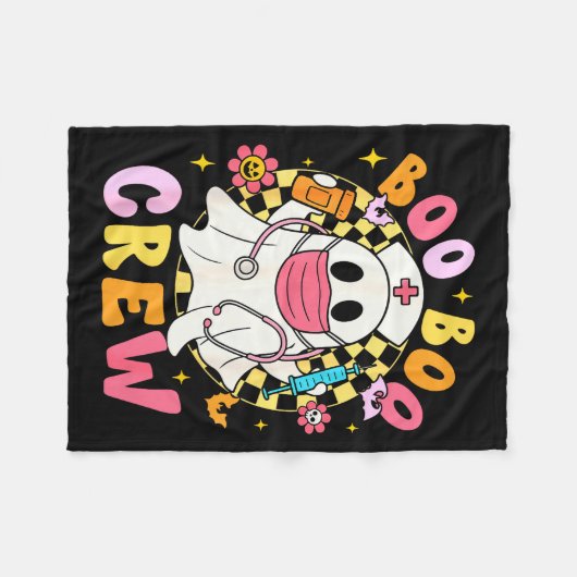 Groovy Boo Boo Crew Nurse Funny Ghost Women Hallow Fleecedecke (Vorderseite (Horizontal))