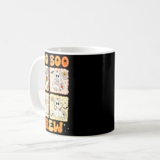 Groovy Boo Boo Crew Nurse Funny Ghost Women Hallow Kaffeetasse (Vorderseite Links)