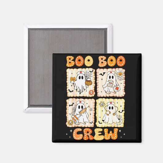 Groovy Boo Boo Crew Nurse Funny Ghost Women Hallow Magnet (Vorderseite/Rückseite)