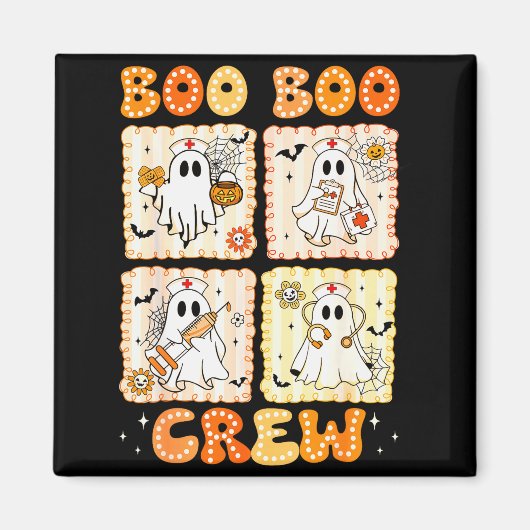 Groovy Boo Boo Crew Nurse Funny Ghost Women Hallow Magnet (Vorne)