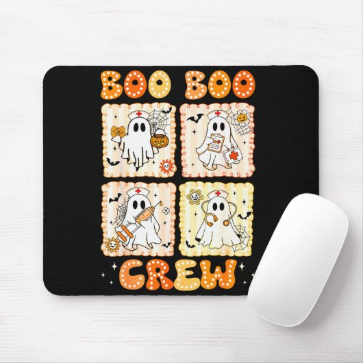 Groovy Boo Boo Crew Nurse Funny Ghost Women Hallow Mousepad (Mit Mouse)