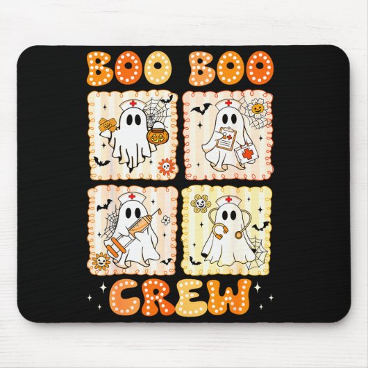 Groovy Boo Boo Crew Nurse Funny Ghost Women Hallow Mousepad (Vorne)