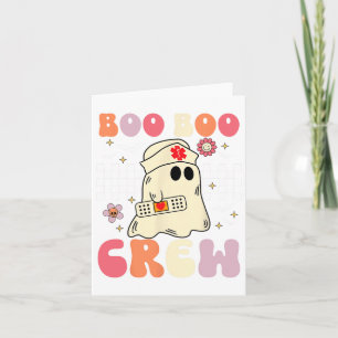 Groovy Boo Crew Nurse Funny Ghost Women Hallow Karte