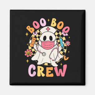 Groovy Boo Crew Nurse Funny Ghost Women Hallow Magnet
