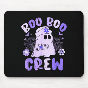 Groovy Boo Crew Nurse Funny Ghost Women Hallow Mousepad