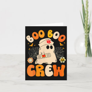 Groovy Boo Crew Nurse Funny Ghost Women Halloween Karte