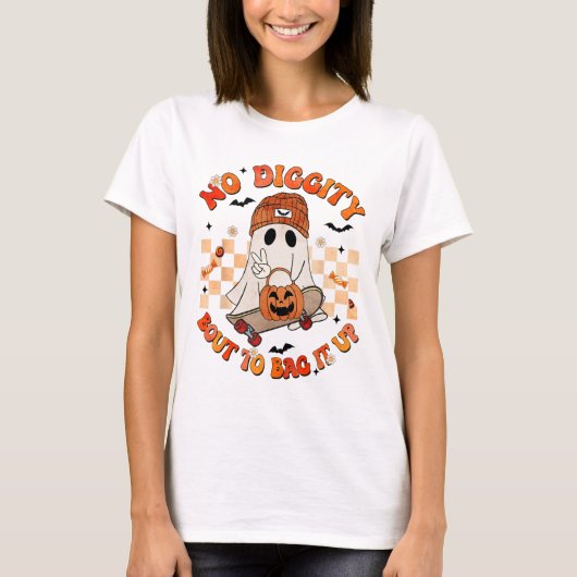 Groovy Boo keine Diggity, um es auf Halloween Bo T-Shirt (Vorderseite)