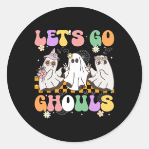 Groovy Boo Lasse Go Ghouls Halloween Ghost Women G Runder Aufkleber