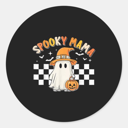 Groovy Boo One Soky Mama erstes Halloween Geburtst Runder Aufkleber (Vorderseite)