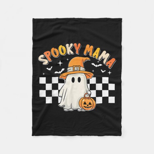 Groovy Boo One Soky Mama First Halloween Birthday Fleecedecke (Vorderseite)