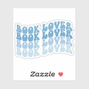 Groovy Book Lover Blue Multicolored Retro Vinyl Aufkleber