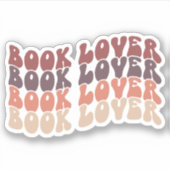 Groovy Book Lover Mutes mehrfarbiges Retro Vinyl Aufkleber (Vorderseite)