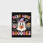 Groovy Booooks Ghost Read more Bücher Funny Teache Karte (Vorderseite)