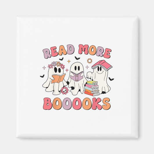 Groovy Booooks Ghost Read more Bücher Funny Teache Magnet (Vorne)