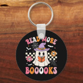 Groovy Booooks Ghost Read more Bücher Funny Teache Schlüsselanhänger (Vorderseite)