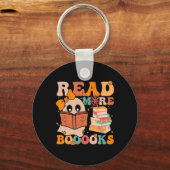Groovy Booooks Ghost Read more Bücher Funny Teache Schlüsselanhänger (Vorderseite)