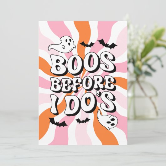 Groovy Boo's Before I Do's Bachelorette Einladung (Stehend Vorderseite)