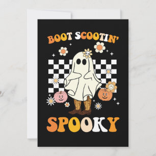 Groovy Boot Scootin Spooky Ghost Halloween Retro Einladung