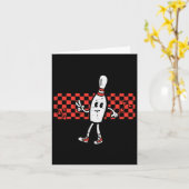 Groovy Bowling Button Peace Retro Bowler Boys Kind Karte (Gelbe Blume)