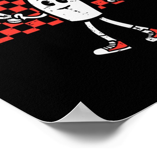 Groovy Bowling Button Peace Retro Bowler Boys Kind Poster (Ecke)