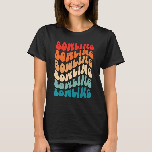 Groovy Bowling For Girl Women Retro 70s Hippie Boh T-Shirt (Vorderseite)