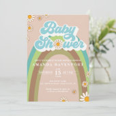 Groovy Boy Baby Dusche Einladung (Stehend Vorderseite)