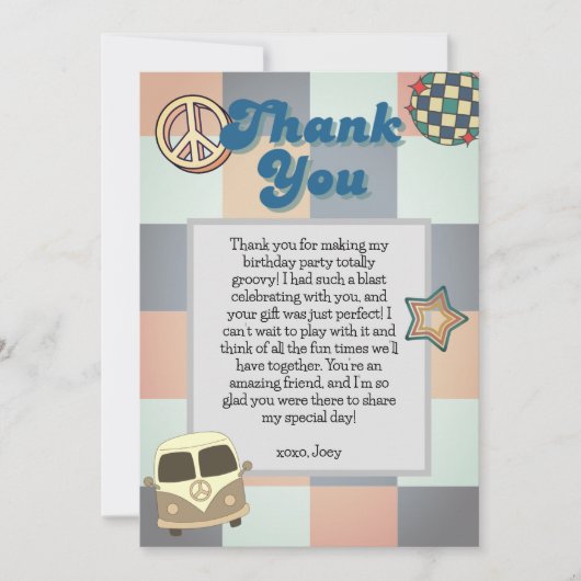 Groovy Boys Dankeschön Karte (Vorderseite)