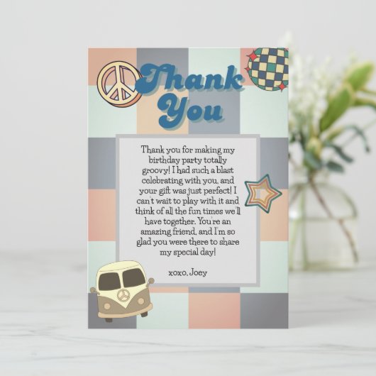 Groovy Boys Dankeschön Karte (Stehend Vorderseite)