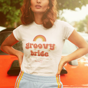 Groovy Braut Name Retro 70er Junggesellinnenabschi T-Shirt