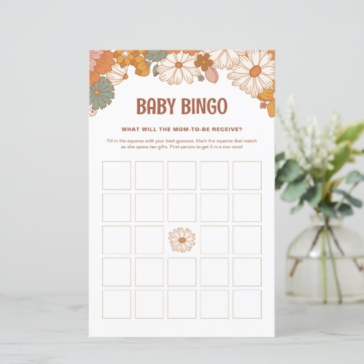 Groovy Brautparty Bingo Game (Stehend Vorderseite)