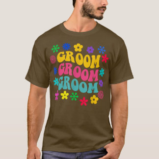 Groovy Bride Retro Groom Trendy Wedding Girls Tri T-Shirt