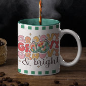 Groovy & Bright Retro Christmas Disco Glitzer Ball Tasse
