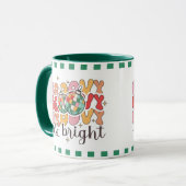 Groovy & Bright Retro Christmas Disco Glitzer Ball Tasse (Vorderseite Links)