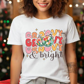 Groovy & Bright Retro Christmas Disco Glitzer Ball Tri-Blend Shirt