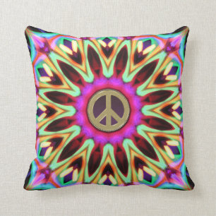 Groovy Brights Hippy Peace Sign Cushion Kissen