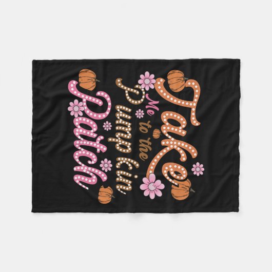 Groovy bringt mich zum Kürbispflaster Herbst Fleecedecke (Vorderseite (Horizontal))