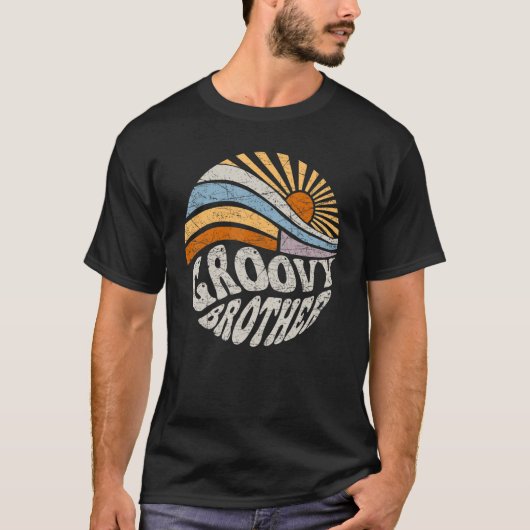 Groovy Brother 70er Ästhetik 1970er Retro Brother T-Shirt (Vorderseite)