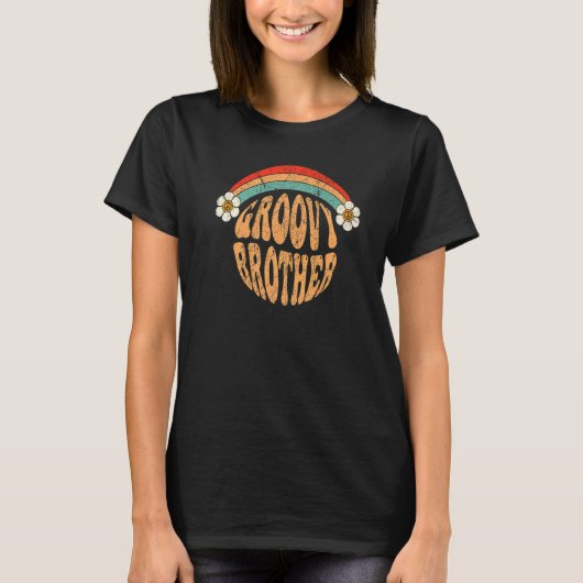 Groovy Brother 70s Aesthetic 1970's Retro Brother T-Shirt (Vorderseite)