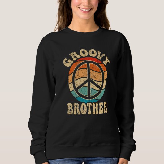 Groovy Brother 70s Aesthetic Nostalgia 1970's Retr Sweatshirt (Vorderseite)