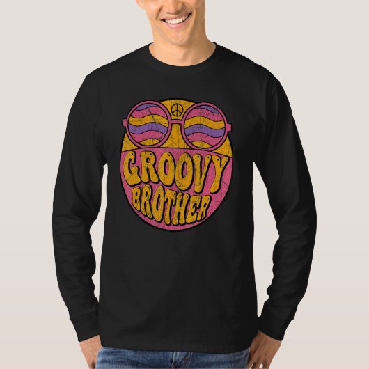 Groovy Brother 70s Aesthetic Nostalgia 1970's Retr T-Shirt (Vorderseite)