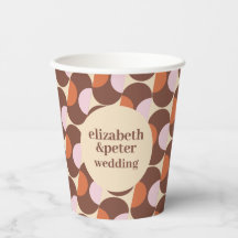 Groovy Brown Retro 70er Geometric Wedding